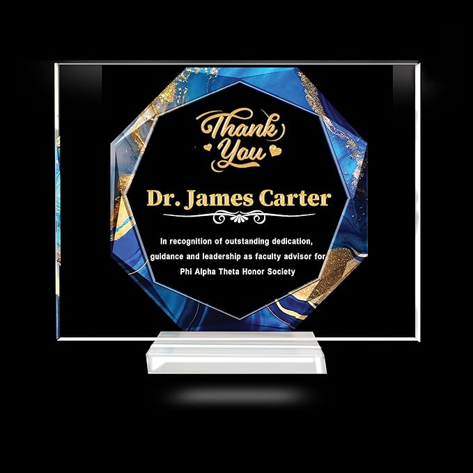 Custom Engraved Acrylic Employee Recognition Award – Personalized Appreciation Trophy for Corporate Excellence – Desk Display Plaque with Free Customization (Style #3)
