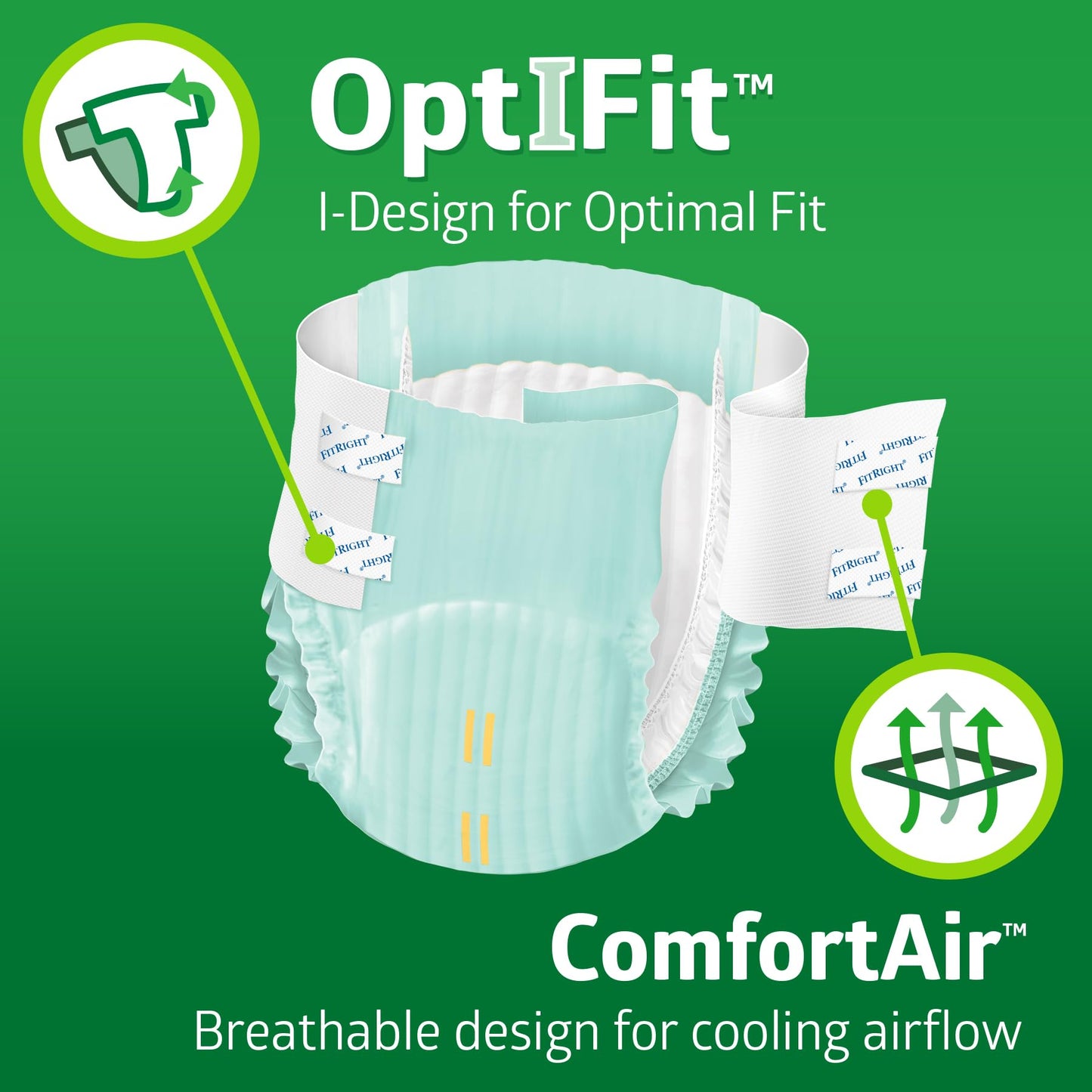 FitRight Extra+ Adult Diapers, Disposable Incontinence Briefs, Leak-Proof Diaper, Absorbent Briefs for Men and Women, Maximum Protection, 2XL, 60 – 70 in, 20 Briefs per Bag