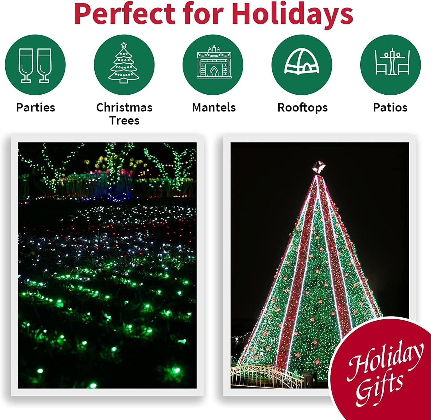 Lamphome 66Ft Christmas Decorative Mini Lights 200 Led Transparent Wire Fairy Starry String Lights Plug In 11 Lighting Modes For Indoor Outdoor Xmas Tree Wedding Party Decoration (Green)