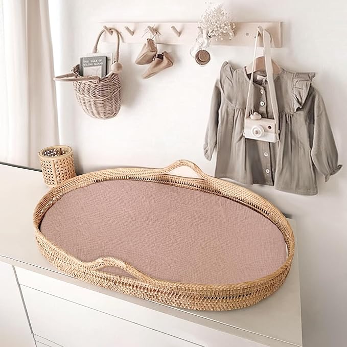 lulumoon Muslin Bassinet Sheets Baby: Cotton Bassinet Sheets Fitted for Boys and Girls - Bassinet Mattress Sheets for Oval Rectangle or Hourglass