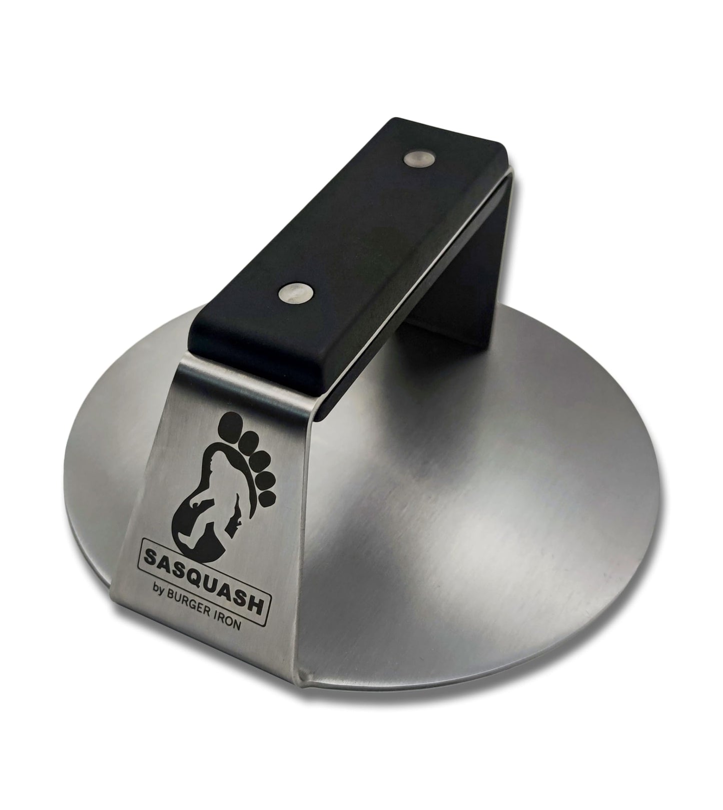 The Sasquash - 6 Heavy Duty Extra Wide Flat Handle Smashed Burger Press - Commercial Grade Welded Stainless Steel Burger Smasher