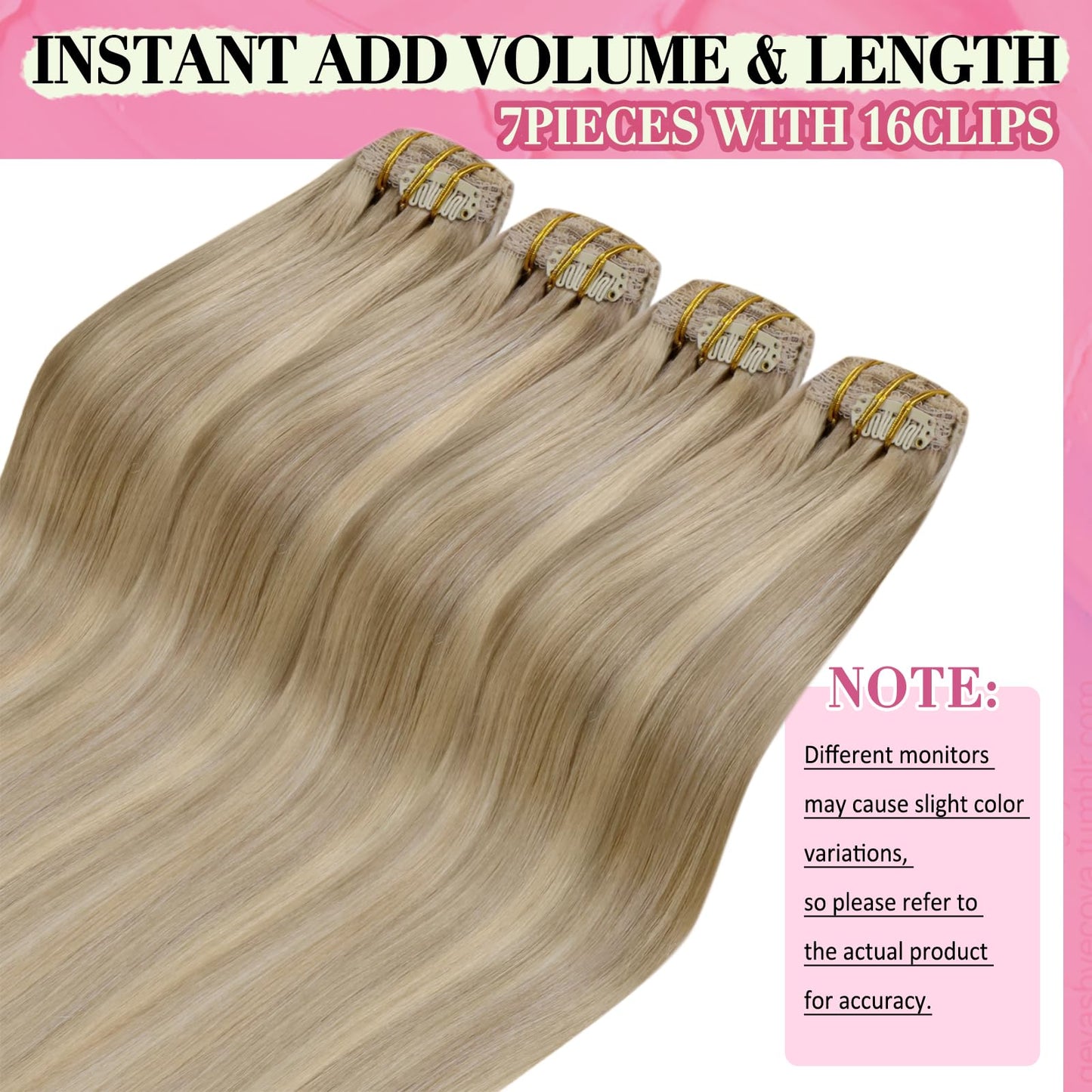 YoungSee Clip in Hair Extensions Human Hair Highlight Lace Clip in Extensions Real Human Hair Dark Ash Blonde Highlights Golden