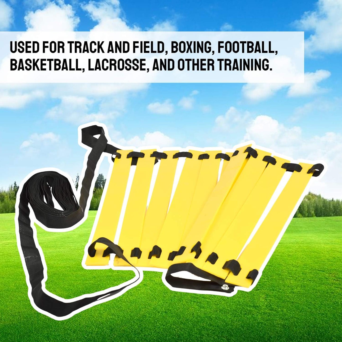 TNZMART Agility Ladder Speed Ladder 10FT 20FT Training Equipment for Football Soccer Basketball with Carrying Bag