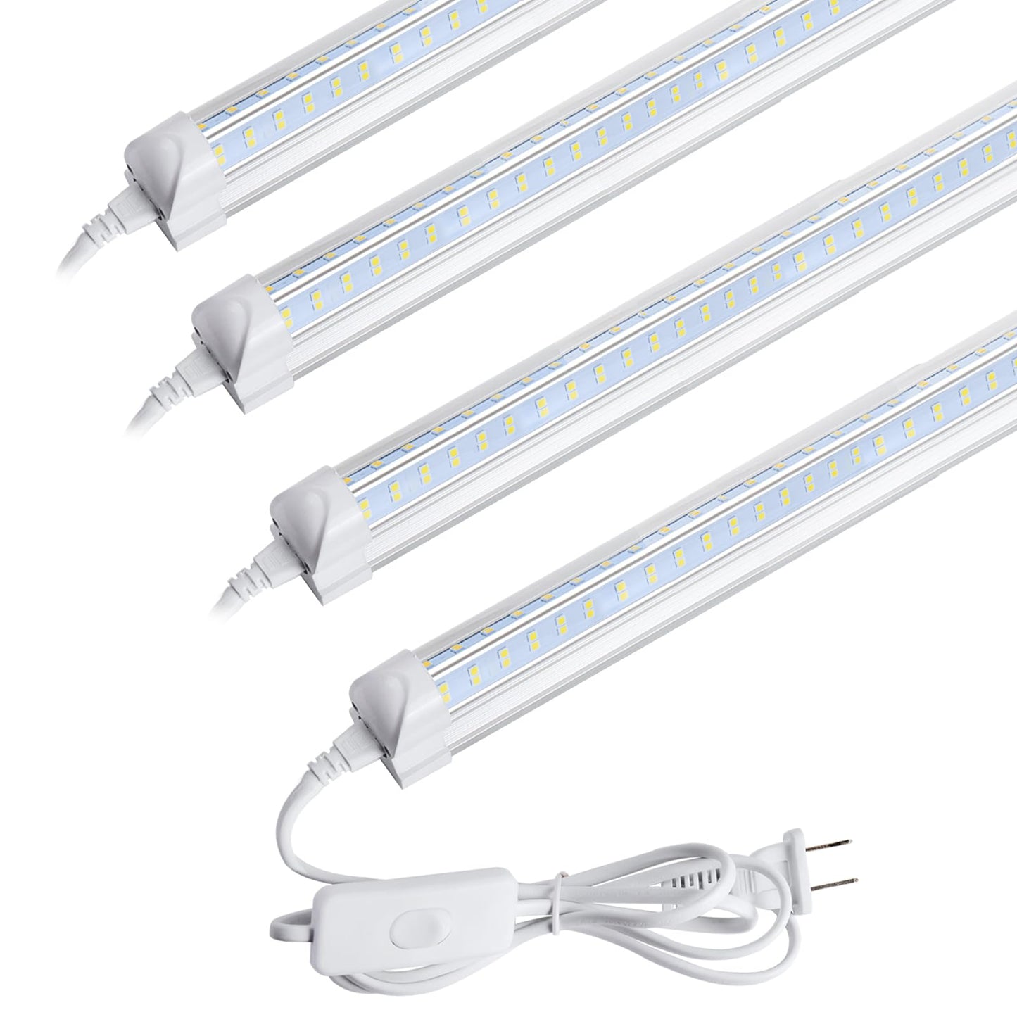 AQIQUUT Led Shop Light, Led Garage Light,2FT 25W 6500K Daylight 3200LM Linkable Clear Cover Integrated V-Shape for Shop Under Ca
