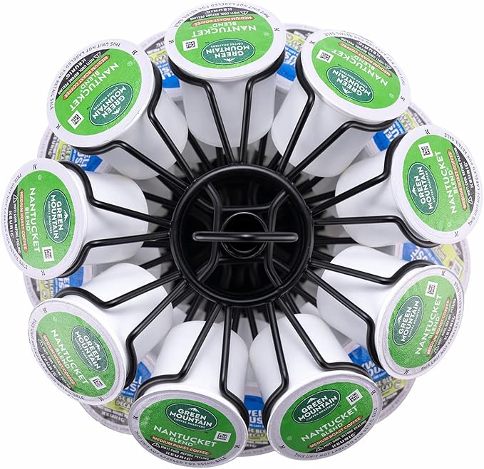 Rice rat K-Cup Storage Coffee Capsules Pod Holder Carousel Capsule Display Storage for k-cup(54 pods-6 tiers)