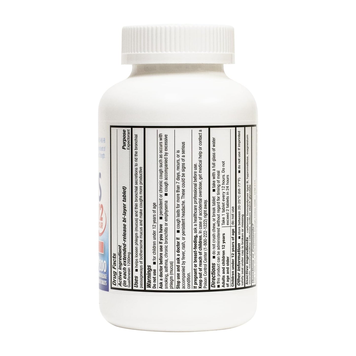 HealthA2Z® Mucus Relief | Guaifenesin 1200 mg |12 Hour | Expectorant | Relieves Chest Congestion | Thins and Loosens Mucus (200 Tablets)