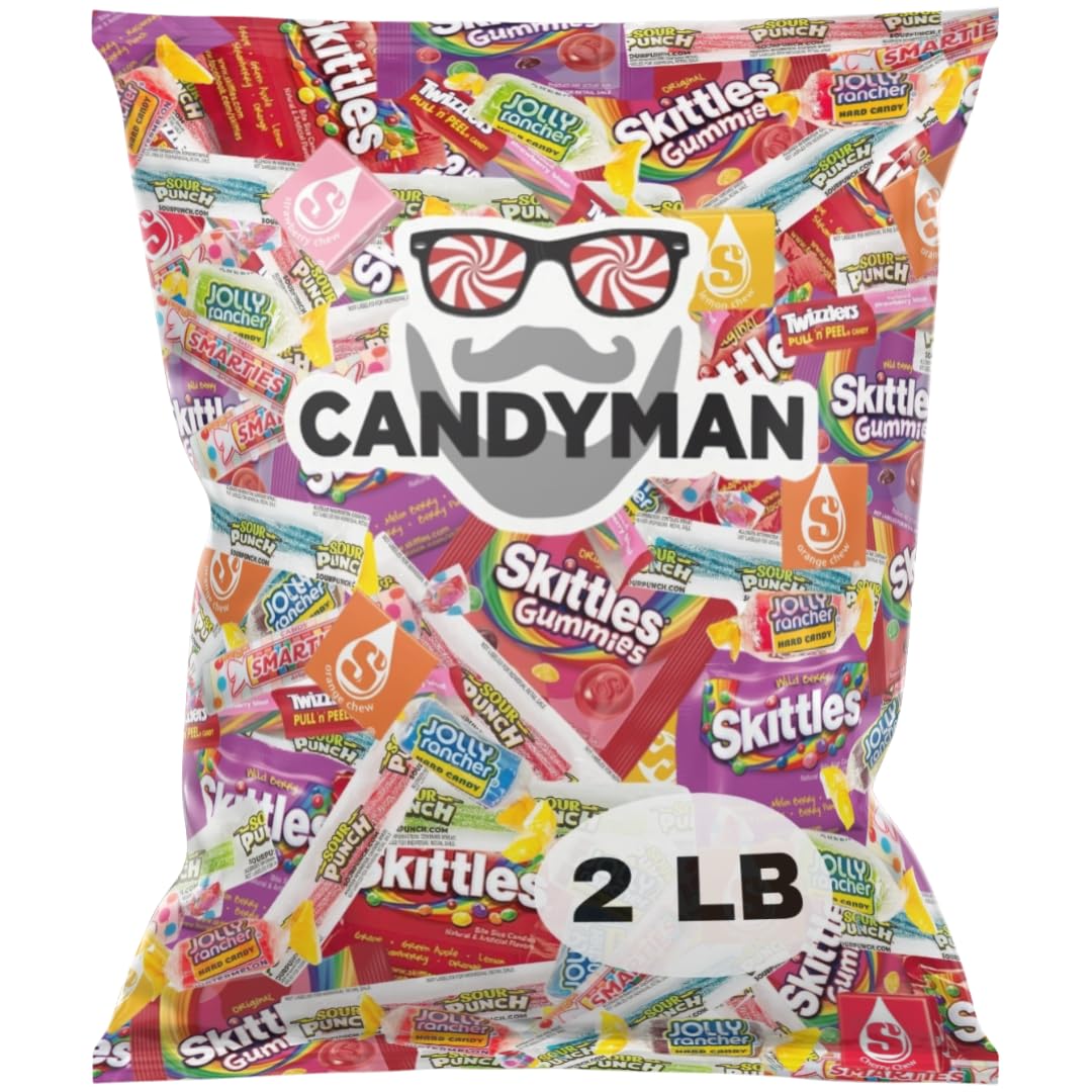CANDYMAN Assorted Candy Variety Pack 2lbs of Pinata Stuffers Bulk Candy for Party Favors Goodie Bags for Birthday Party Candies in Bulk Individually Wrapped