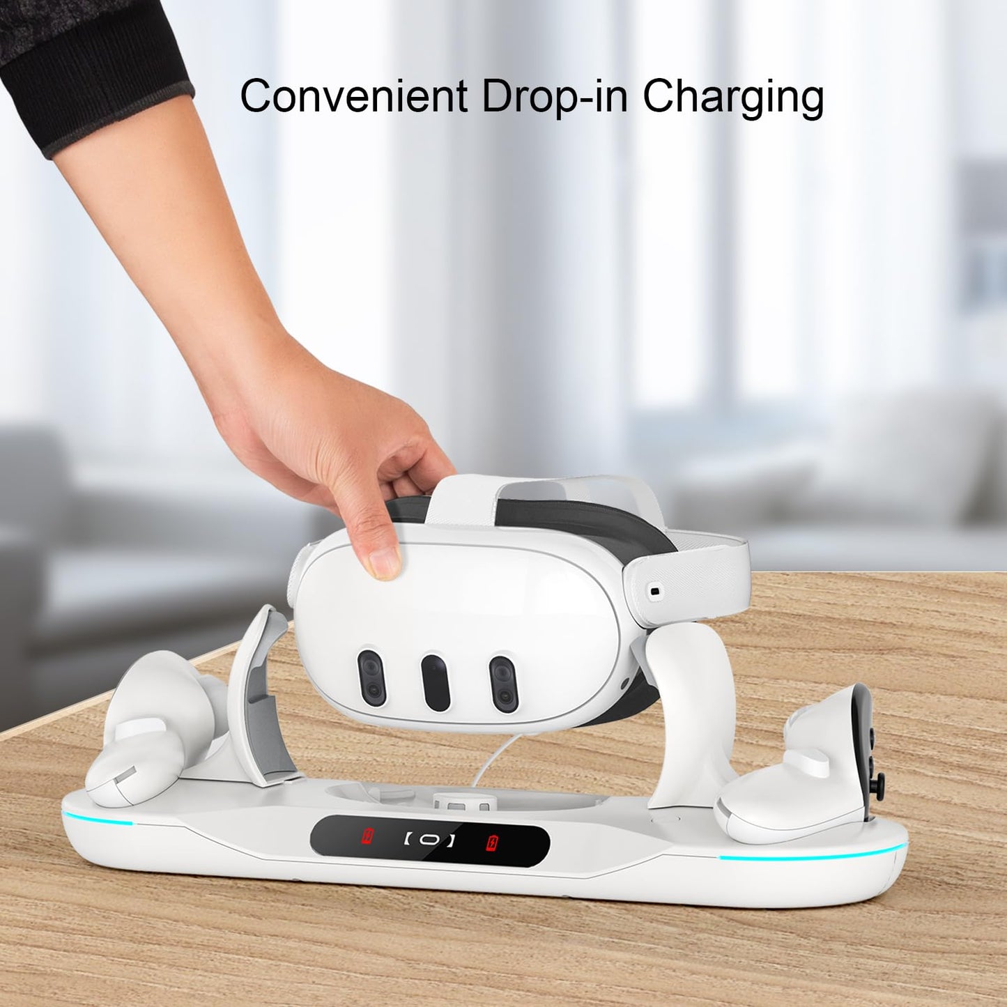 Dxldfks Auto-Clamping Charging Dock for Meta Quest 3 and Accessories Controllers