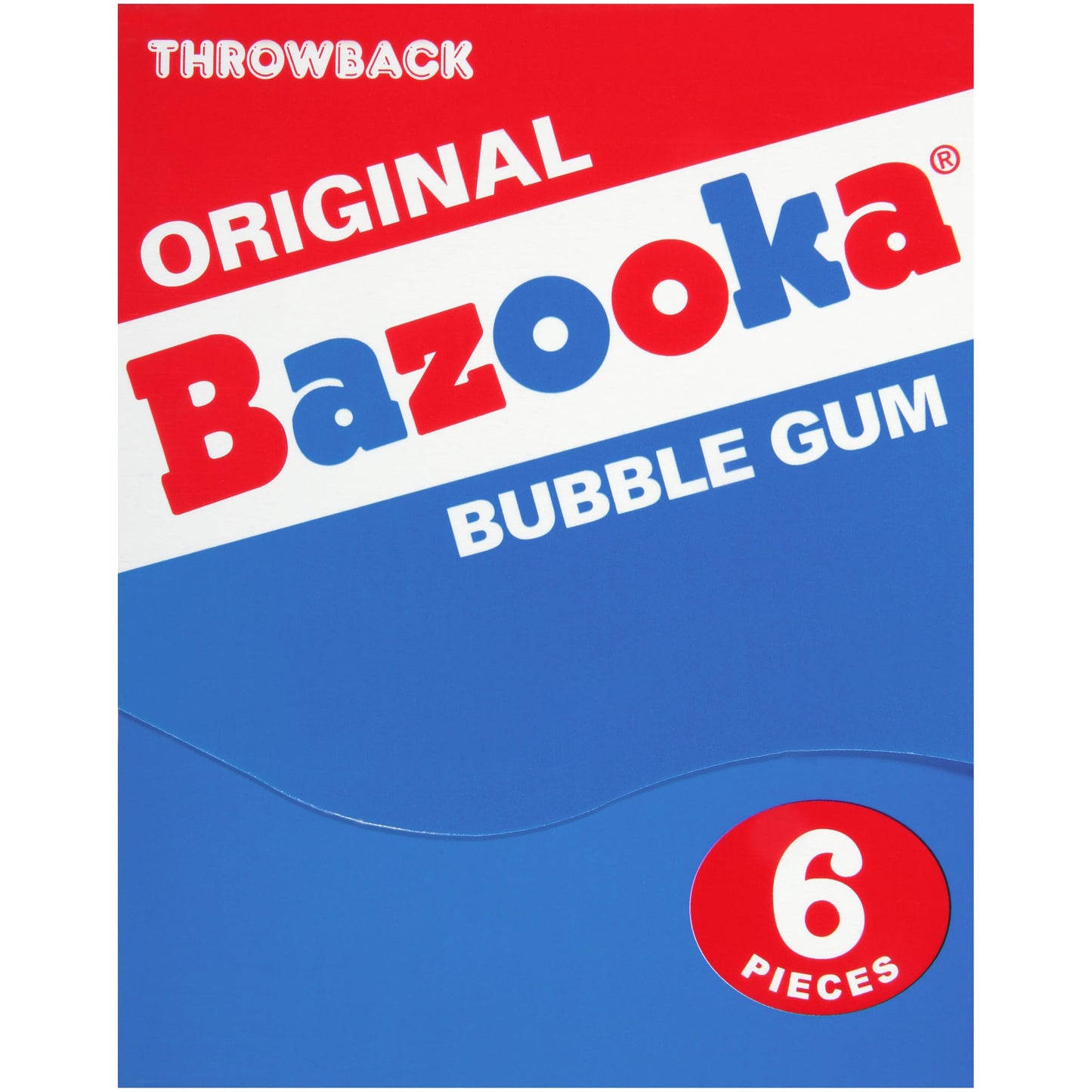 Bazooka Bubble Gum 6 Piece Wallet Pack (Pack of 12) Pink Chewing Gum in Original Flavor - Fun Old Fashioned Candy for Halloween