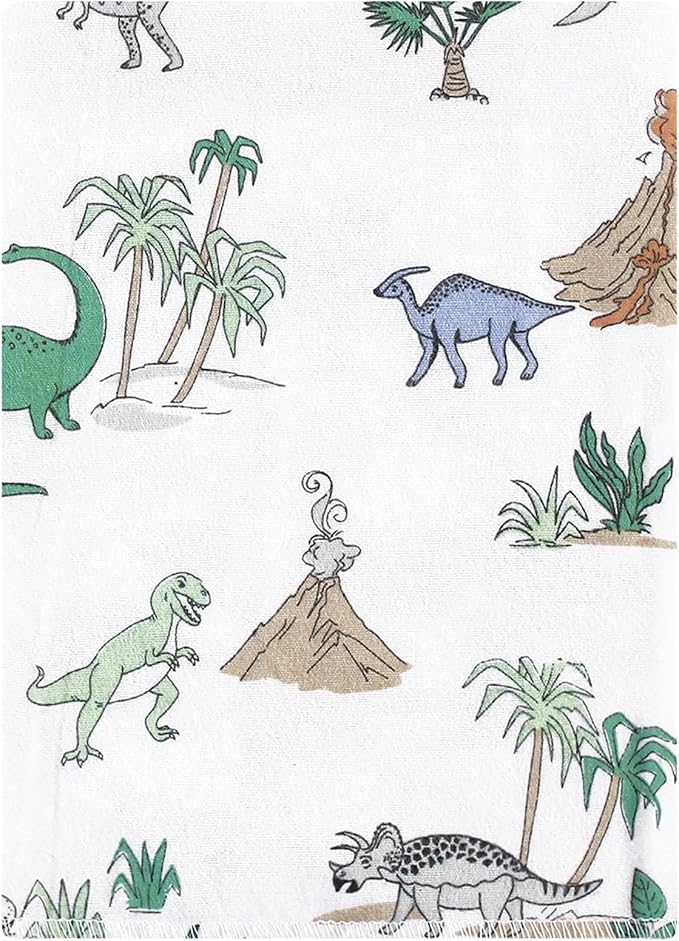 Luvable Friends Hudson Baby Flannel Burp Cloths 12pk, Pastel Dino