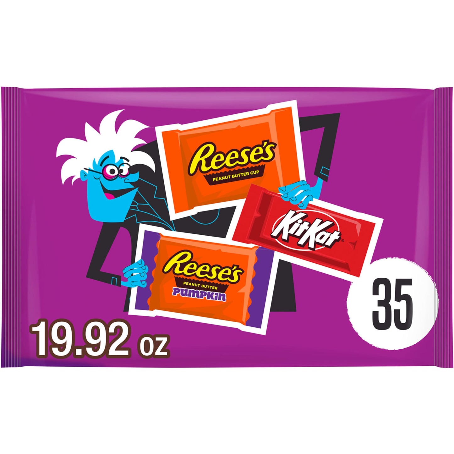 KIT KAT and REESES Assorted Milk Chocolate Snack Size Halloween Candy Bag 19.92 oz (35 Pieces)