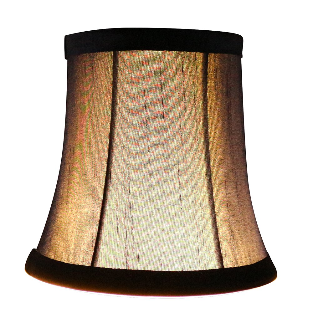 MERIVILLE Set of 5 Blue Faux Silk Chandelier Lamp Shades, Softback Bell Shape, Clip-On Fitter, 3.5in x 5in x 4.75in