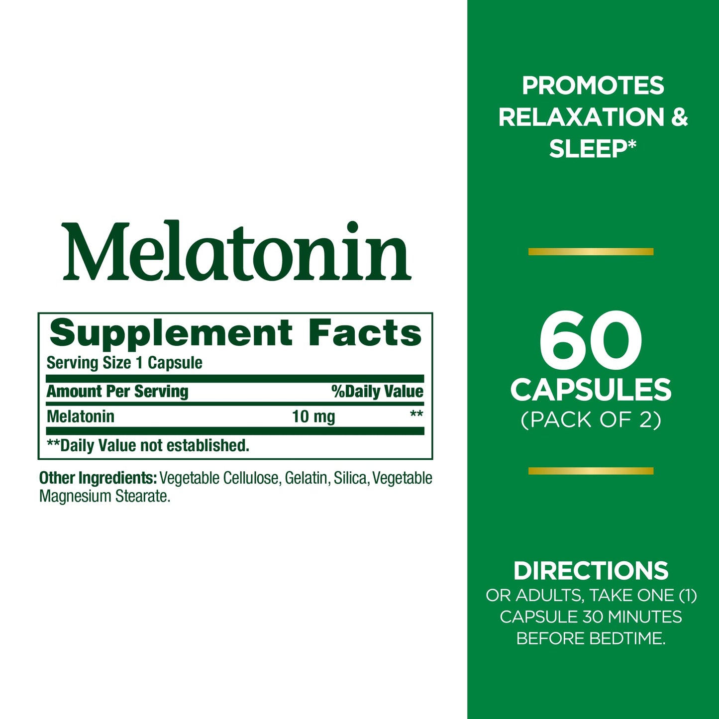 Melatonin by Nature's Bounty, 60 Count (Pack of 2)