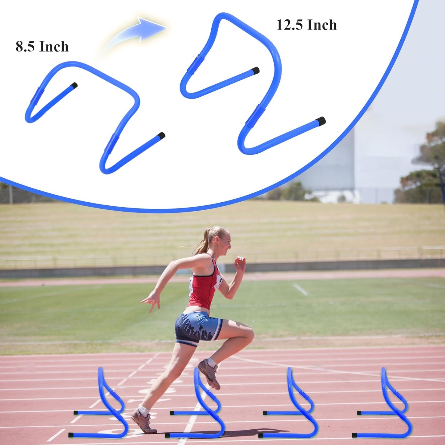 Agility Ladder, Agility Speed Training Set, 20ft 12 Rung Agility Ladder, 4 Agility Hurdles, 5 Resistance Bands, 12 Resistance Cones, Running Parachute, Jump Rope for Athletes, Adults