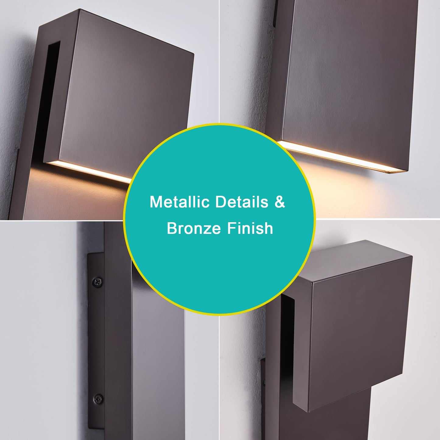 Tarentlight Outdoor Wall Lights Modern Exterior Lighting Fixtures 3000K Integrated Led Wall Sconce Lighting 2 Packs Bronze Outside Wall Mount Lights For House Front Door Porch Garage Patio