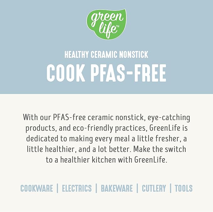 GreenLife Rice Cooker with Removable PFAS-Free Nonstick Pot, 3-Cups Uncooked/6-Cups Cooked, One-Switch Design, Auto Keep Warm Function, Soup, Grains, Oatmeal, Wood Handle, Blue
