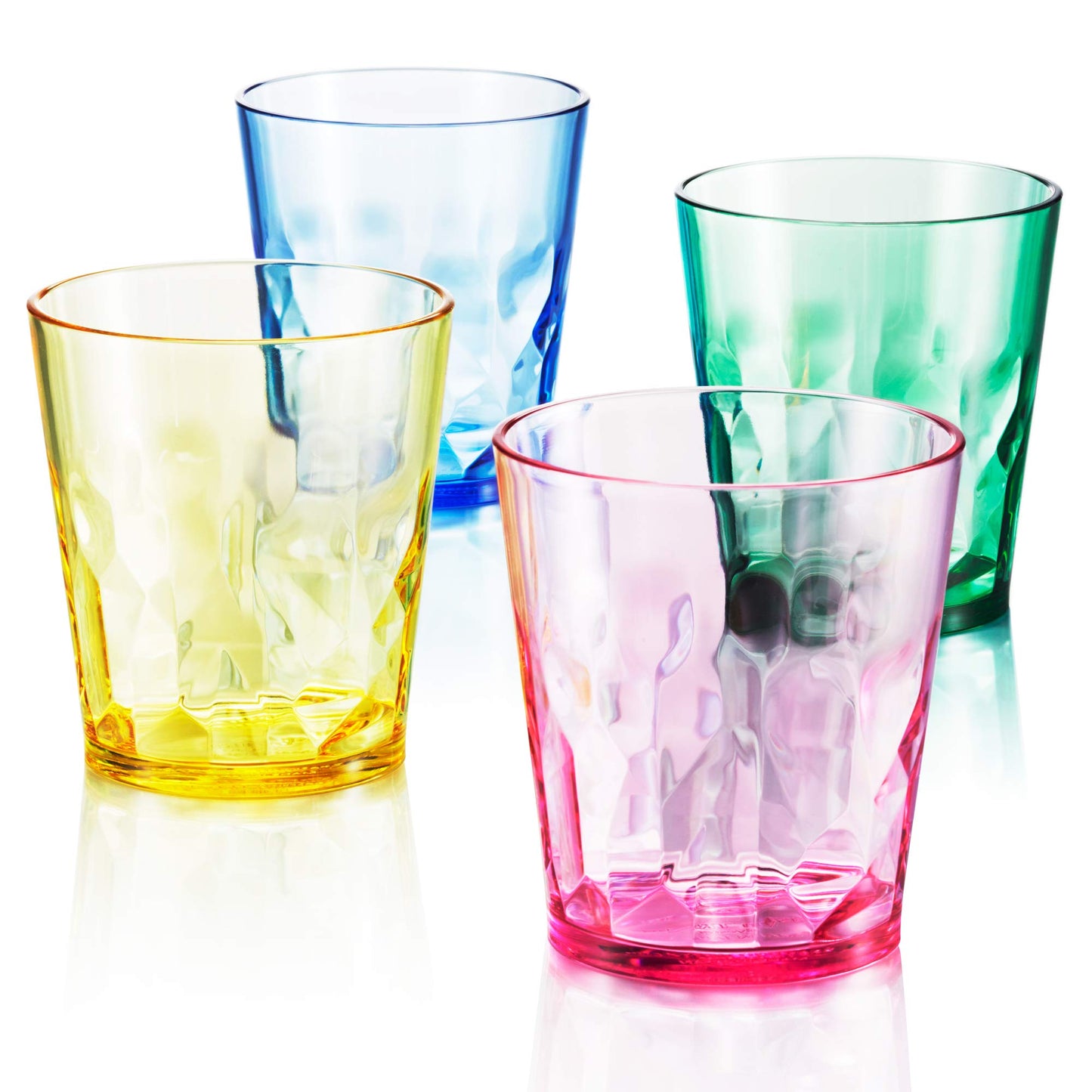 SCANDINOVIA - 8 oz Unbreakable Premium Juice Glasses Kid Cups- Set of 4 - Super Grade Acrylic Plastic Tumbler Cups - Perfect for Gifts - BPA Free - Dishwasher Safe - Stackable - Reusable