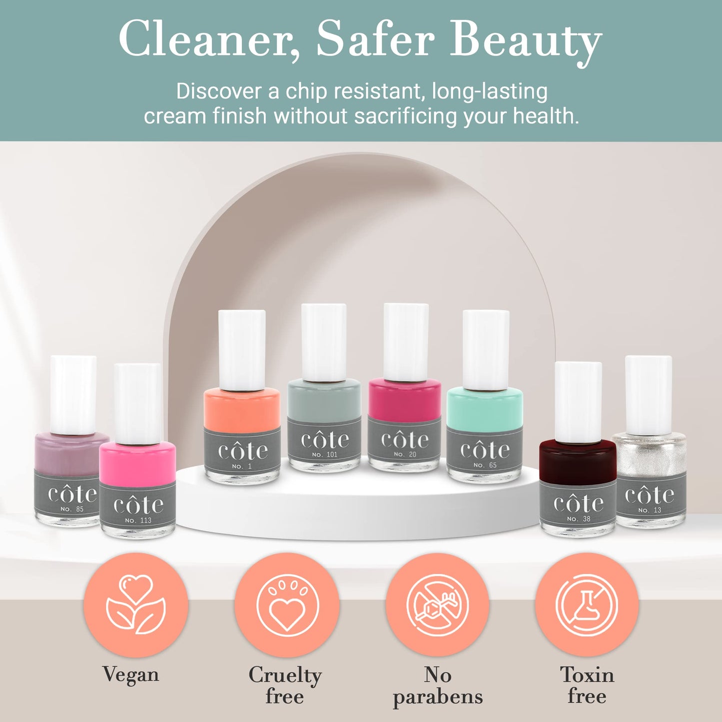 Cote Shop Cte Nail Polish - Quick Dry Nail Polish - Vegan Nail Polish - 0.4 Fluid Oz Regular Nail Polish - Cruelty Free - Non To