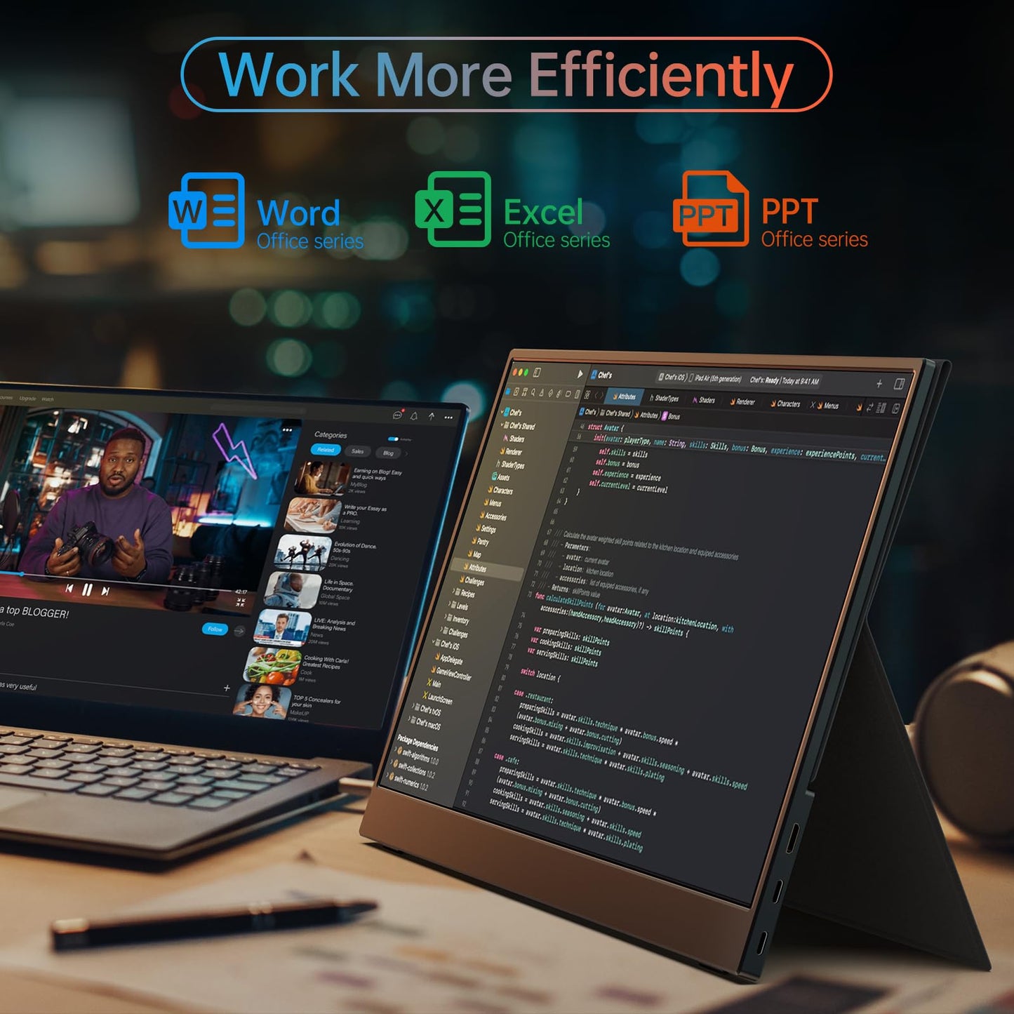 Forhelp True 4K Portable Monitor - 15.6Inch Uhd 3840 2160 100% Srgb Usb-C Hdmi External Second Monitor Portable Ips Screen Comp