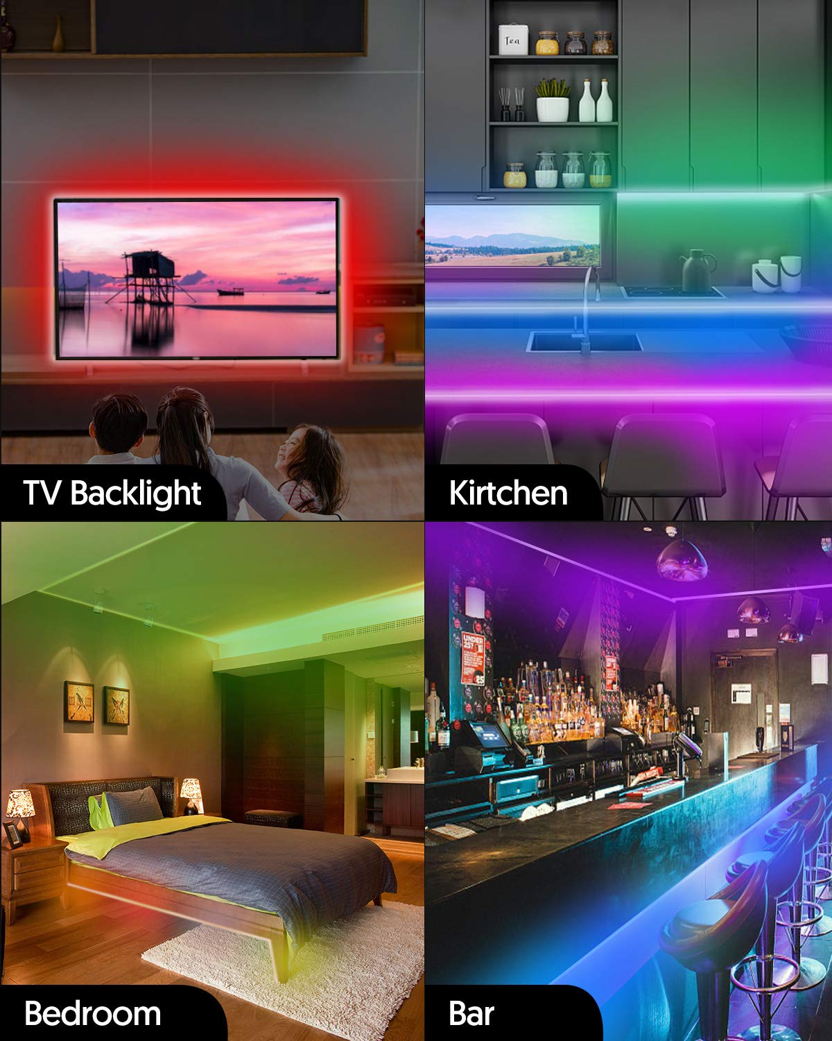 Avatar Controls Smart Tv Led Backlights, 9.8Ft Wifi Rgb Strip Lights, Alexa & Google Assistant Compatible, For 46-60 Inch Tvs