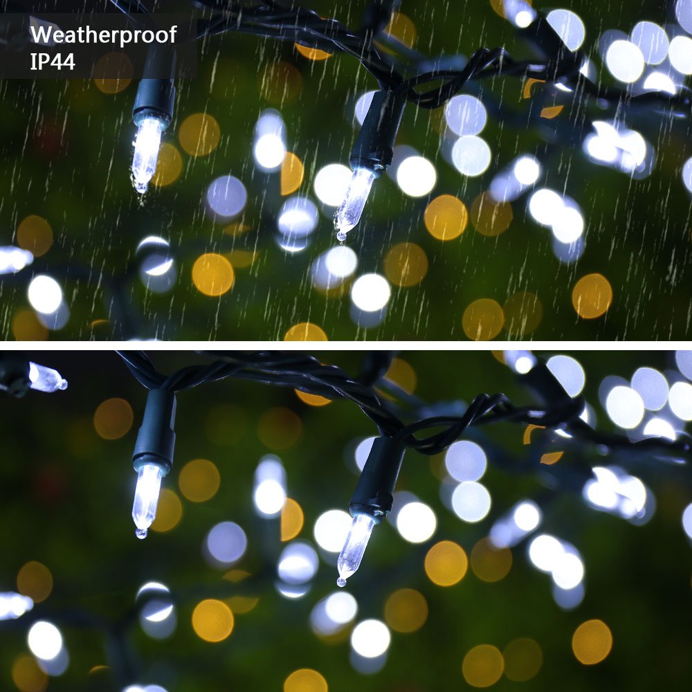 Brizled Christmas Lights, Mini String Lights, 33ft, 100 LED, Cool White, 120V UL Certified, Model TSD-100W-3/S-FT19
