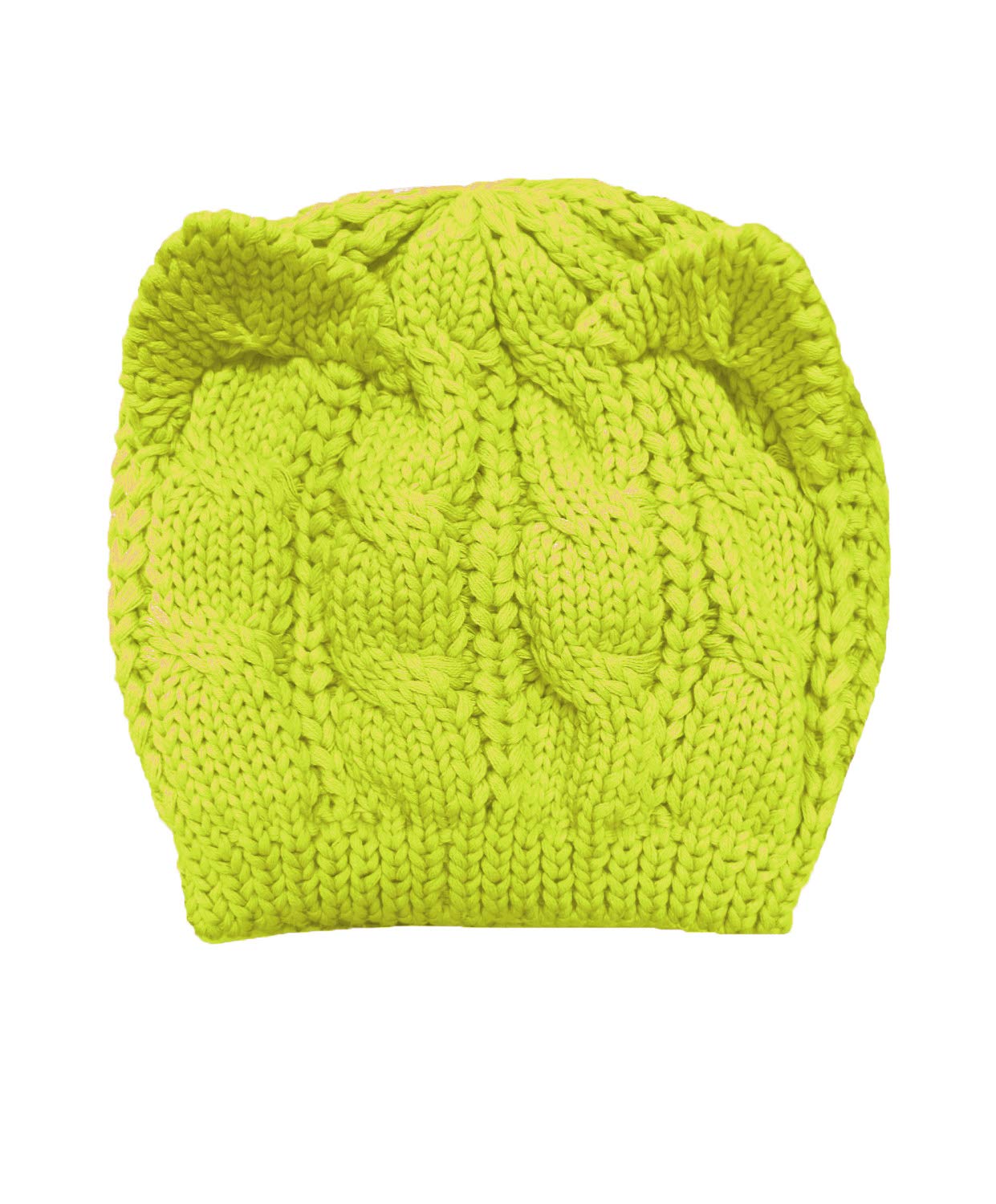 v28 Women Men Girls Boys Teens Cute Cat Ear Knit Cable Rib Hat Cap Beanie (Citron)