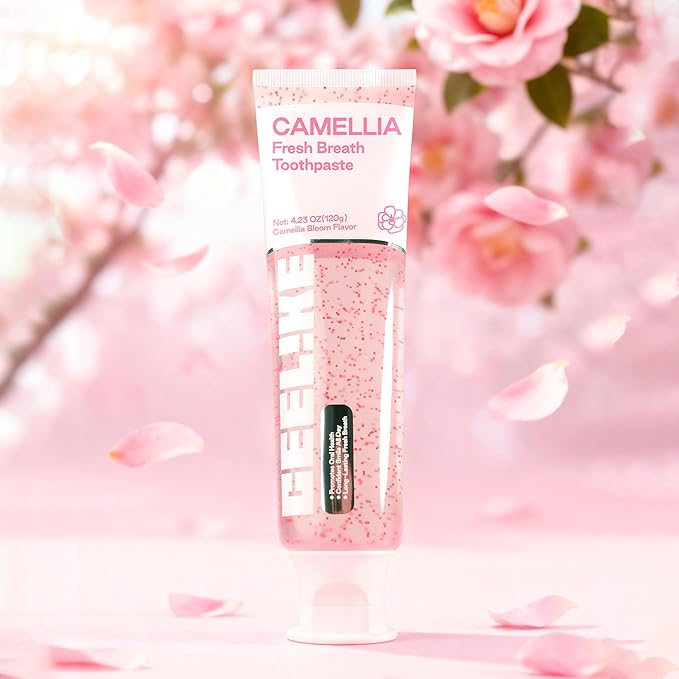 Camellia Fresh Breath Toothpaste, Natural Floral Flavor for Long - Lasting Oral Freshness, Enriched with Plant Extracts, 4.23 Oz (120g)