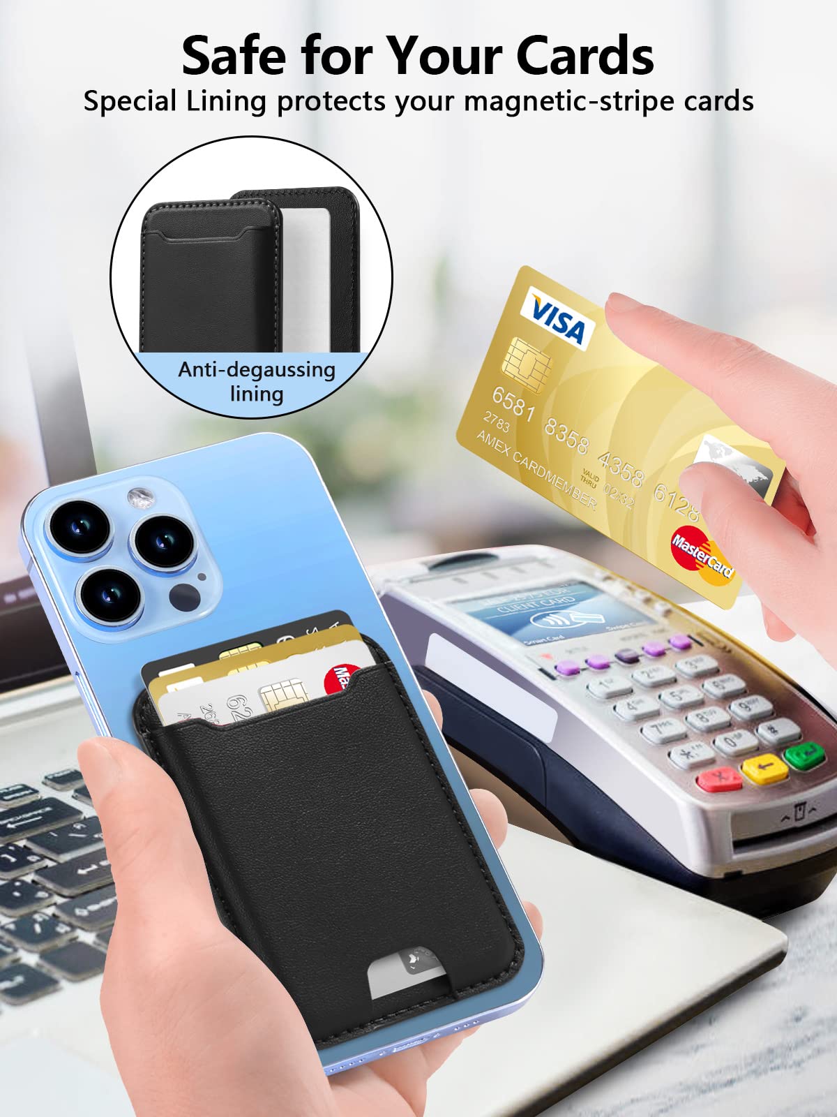 Topmade For Magsafe Wallet, Magnetic Wallet Card Holder For Iphone 16/16 Pro, Iphone 15/14/13/12 Series, Leather Magnetic Phone