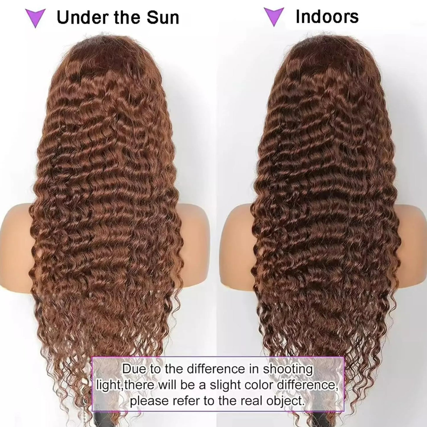 ABSFWIW 20 Inch Chocolate Brown Lace Front Wig Human Hair 13x6 Deep Wave Lace Front Wigs Human Hair 180 Density HD Colored Deep