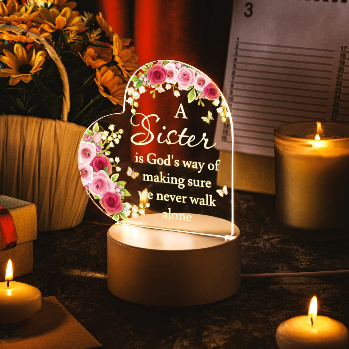 Jetec LED Night Light for Women Friends - Inspirational Christian Gift, Acrylic Table Decor (Model: JT-Jetec-GBTS5)