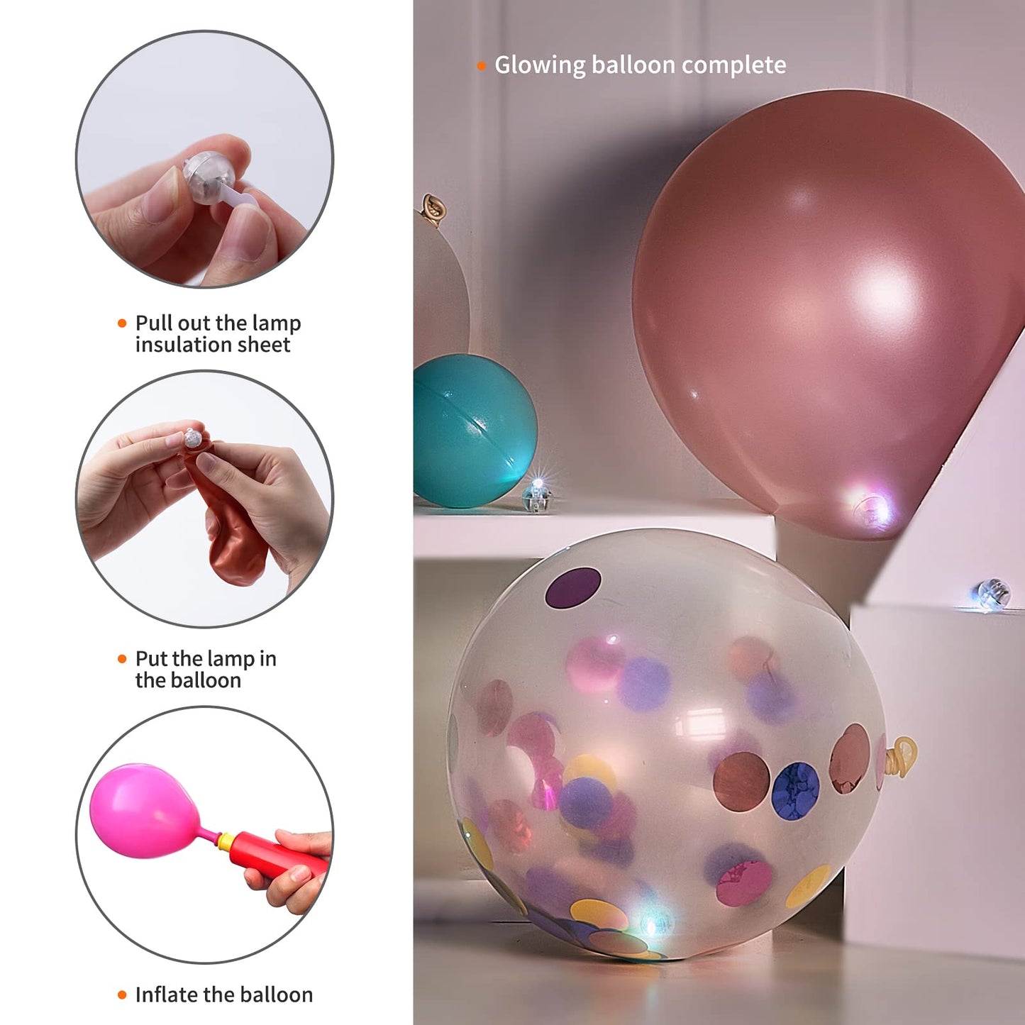 Aogist 100pcs Battery Powered Blue Balloon Lights, Waterproof Mini LED Lamps for Parties, Weddings, Festivals, Model 2