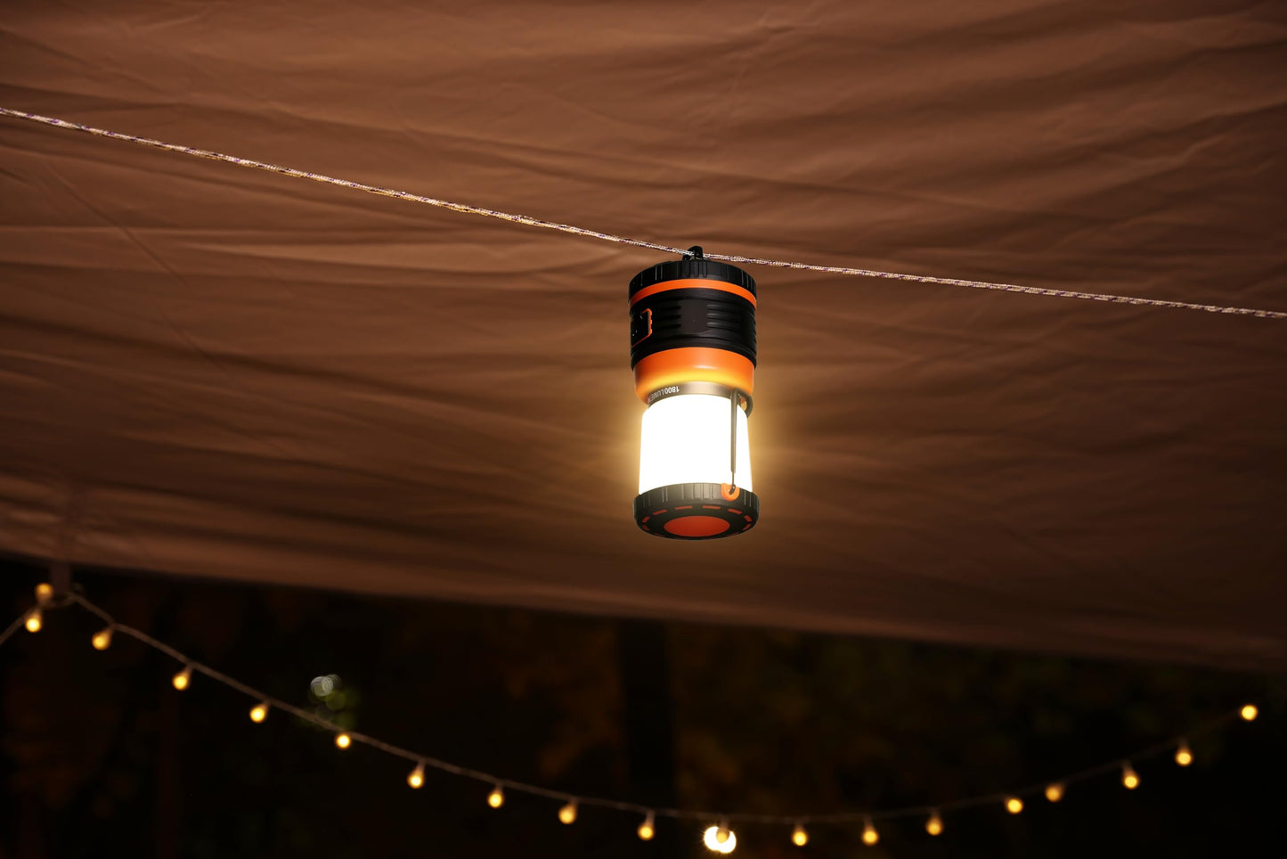 Ayl Led Camping Lantern 1800 Lumens, Rechargeable, Ip44 Waterproof, Black And Orange, Model Slr10002Pack, 2 Pack