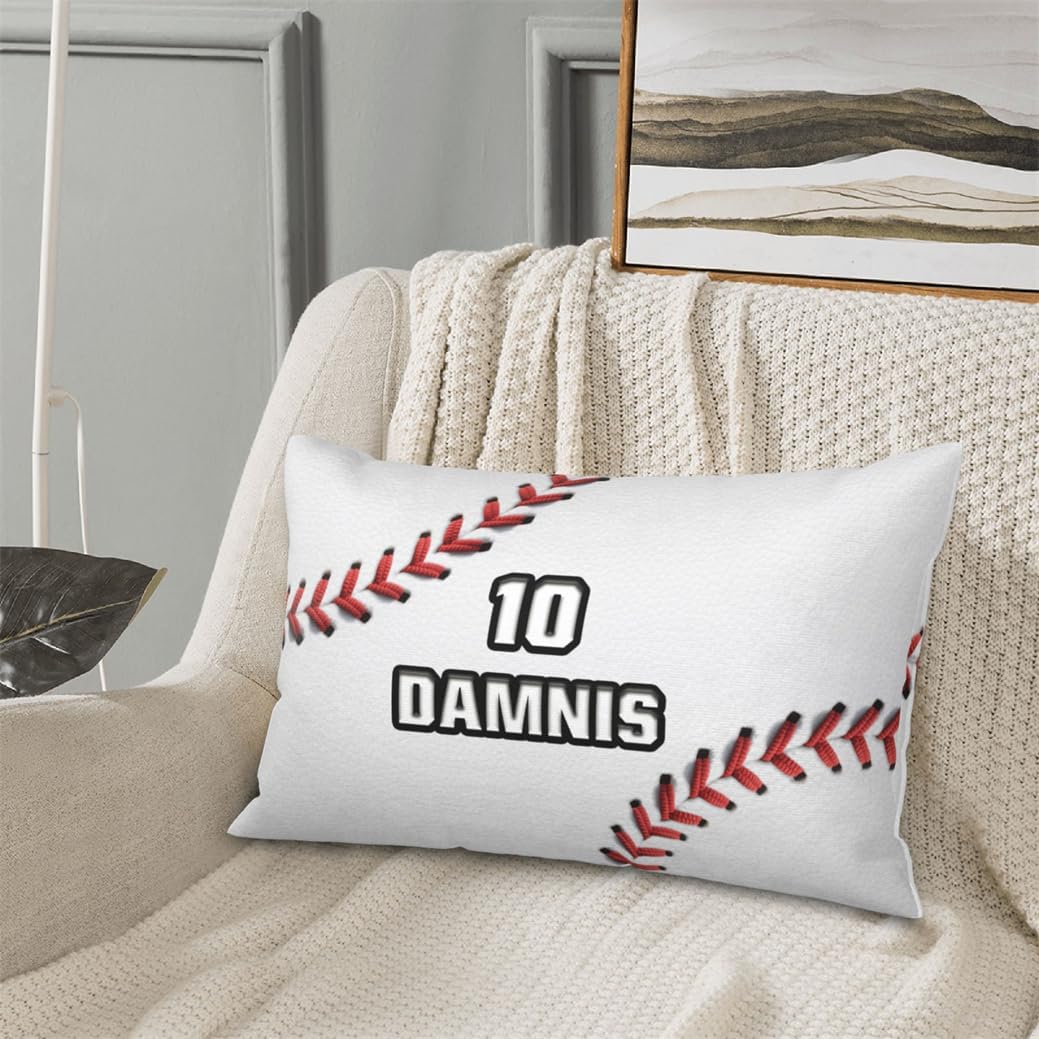 Personalized Name Sport Enthusiast Pillowcase Customized Sports Themed Throw Pillow Cover Baseball Lovers Home Decor Gift Custom Ball Sport Themed Baseball Throw Pillows for Sofa Bedding