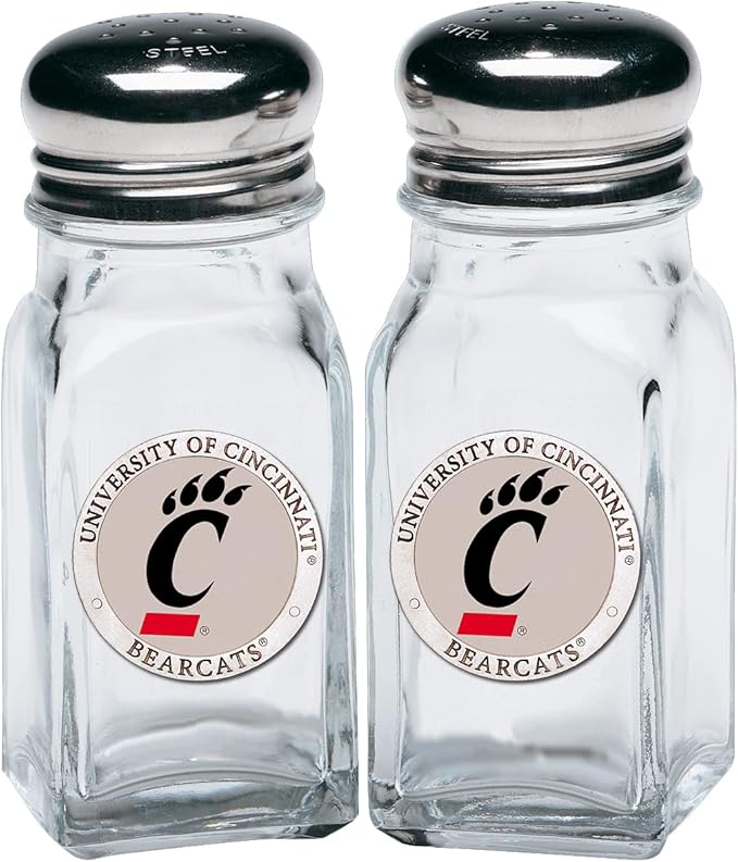 Heritage Pewter Cincinnati Salt and Pepper Shaker Set of 2 Bottles | Expertly Crafted Pewter Glass