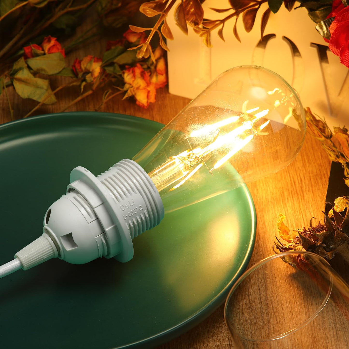 Hortsun 6 Pack Hanging Light Kit E26/E27, 12 Ft White Lamp Cord With On/Off Switch For Bedroom And Living Room