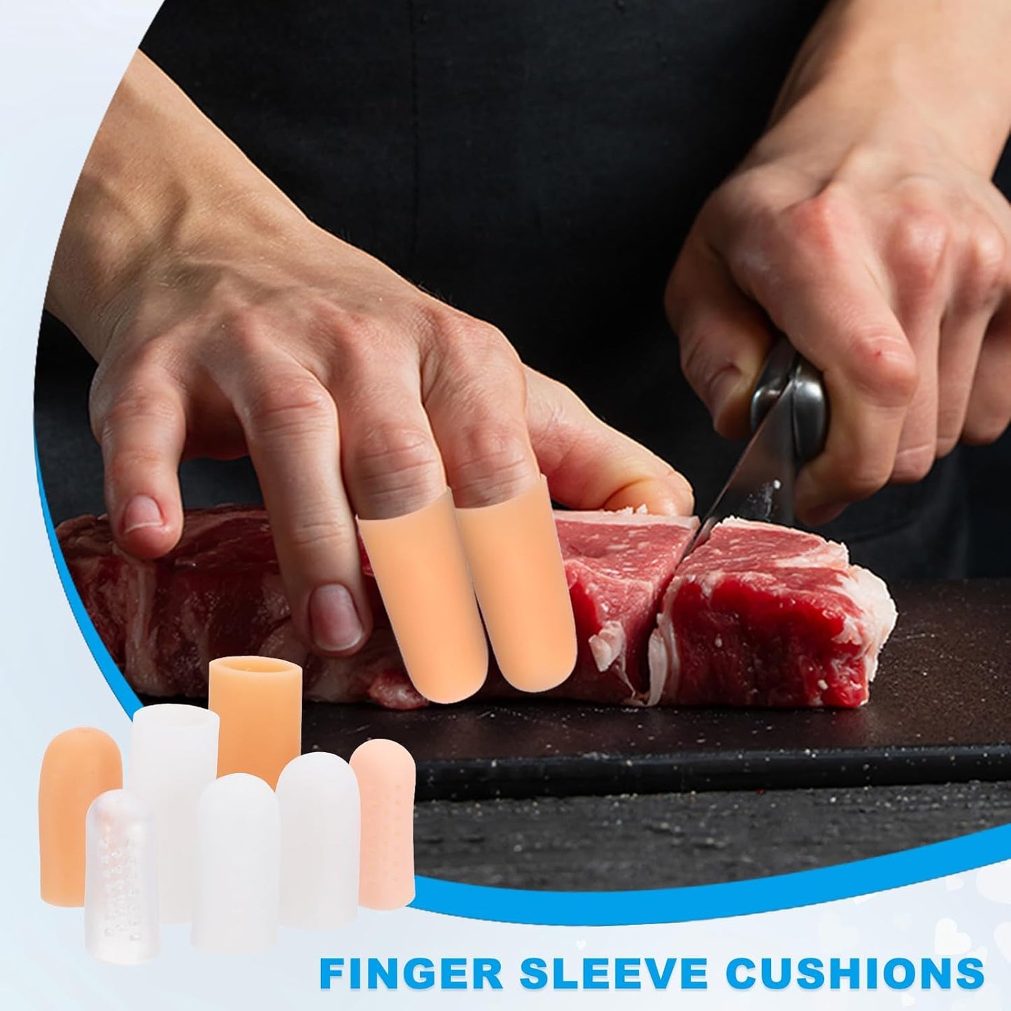 PATIKIL Gel Finger Cots 2"x0.67", 20 Pcs Silicone Finger Protector Support Finger Sleeve Cushions Thumb Protector Cover Fingertip Caps Gloves for Finger Cracking, Beige