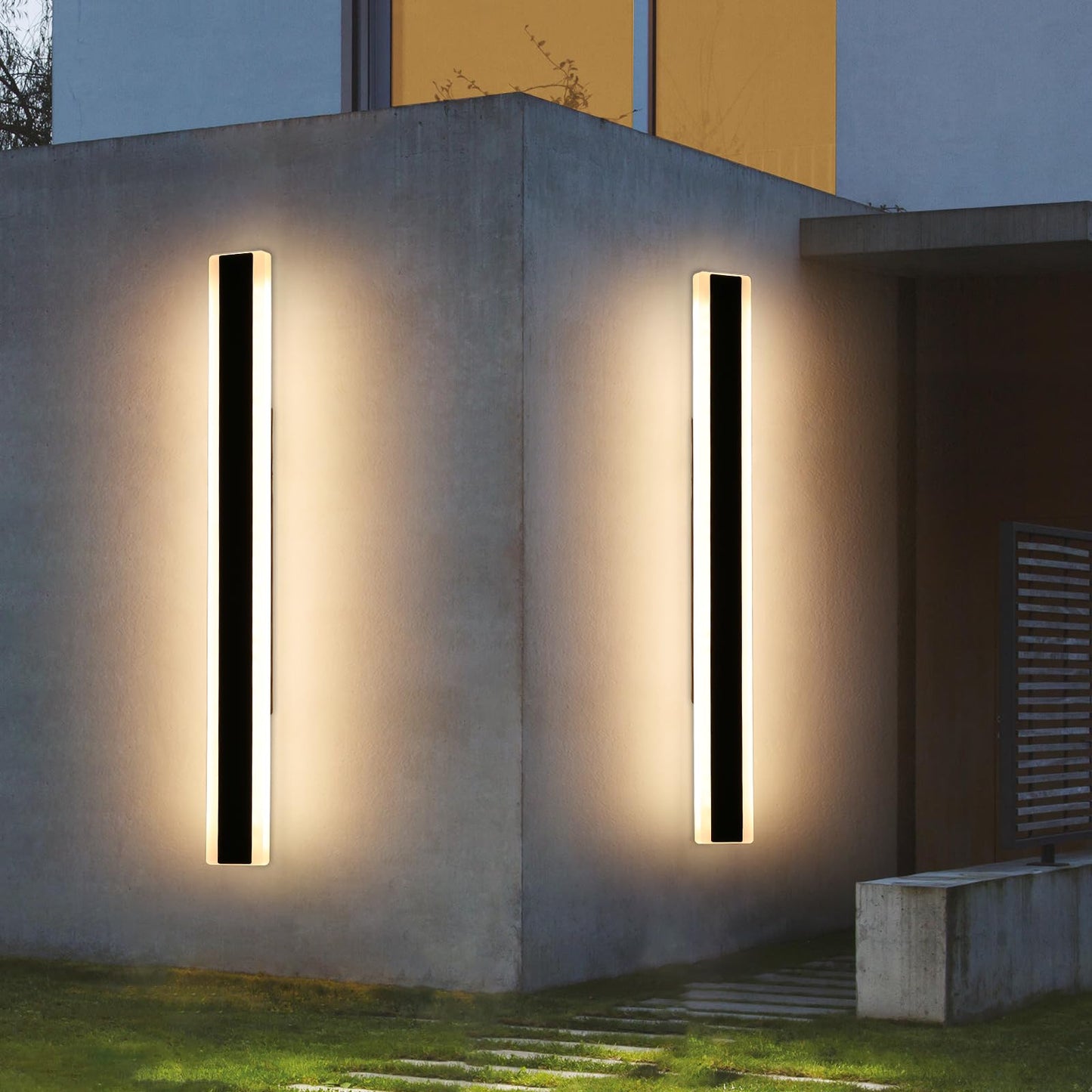 Mikeru 2Pack 47.2Inch Outdoor Wall Light Fixtures 3000K Modern Outdoor Lights Exterior For House Ip65 Waterproof Rust Long Led Wall Light Fixtures Hardwire Wall Mount Exterior Lighting For Garage