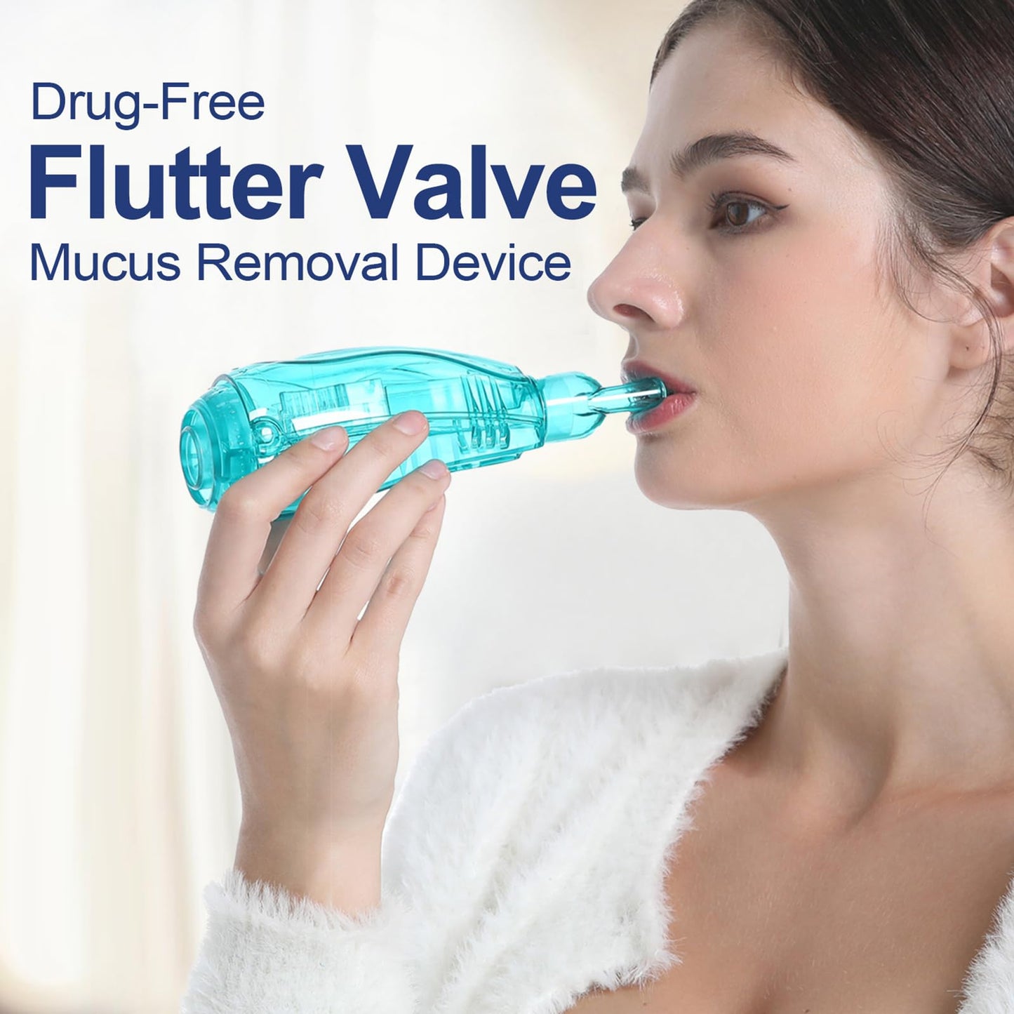 Flutter, Breathing Exercise Device, Medical-Grade Material, Adjustable Resistance, Home Use Airway Device