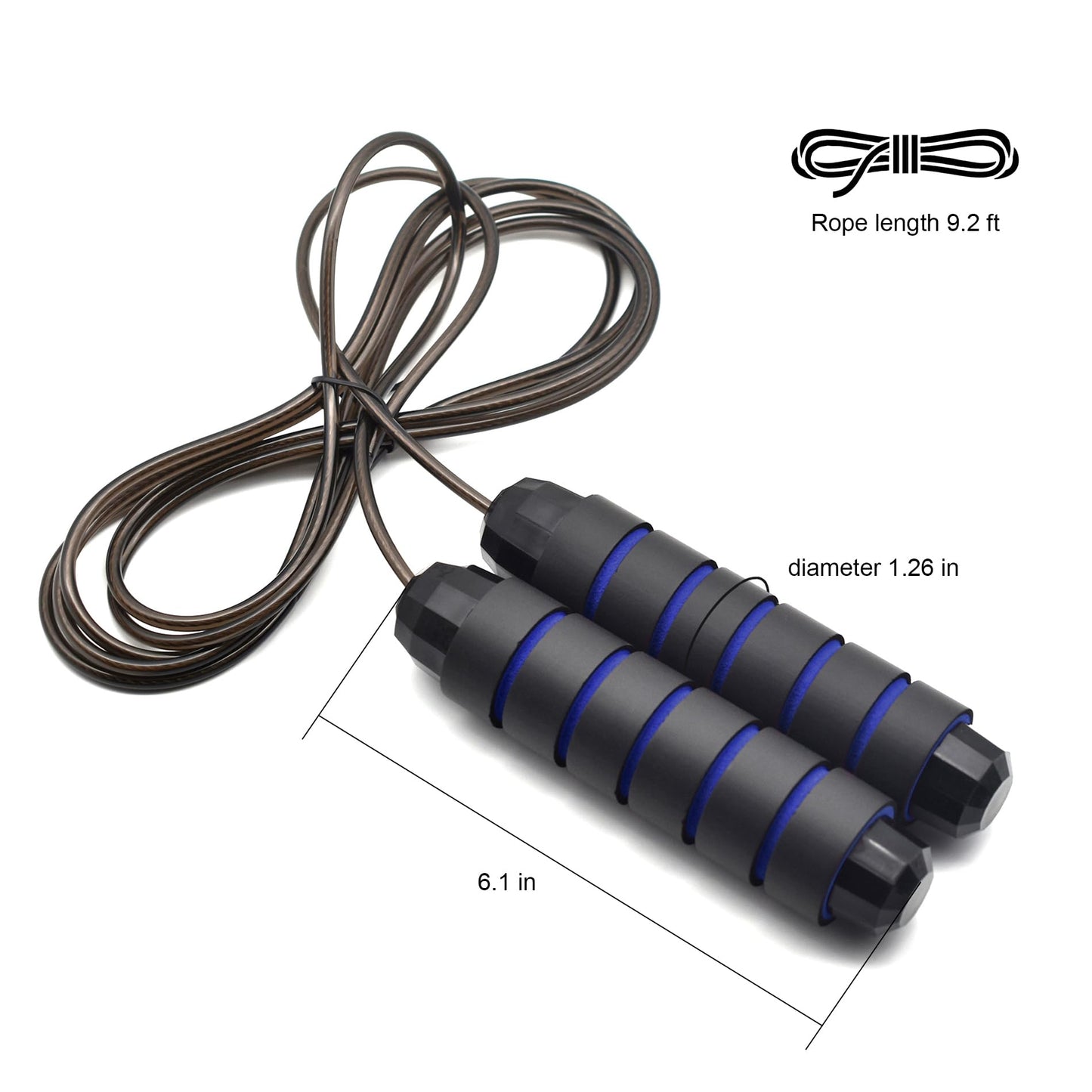 BOOMIBOO Jump Rope, Adjustable Jump Ropes,Skipping Rope Tangle-Free Rapid Speed with Ball Bearings for Women Men Kids,Exercise & Slim Body Jumprope at Home School Gym