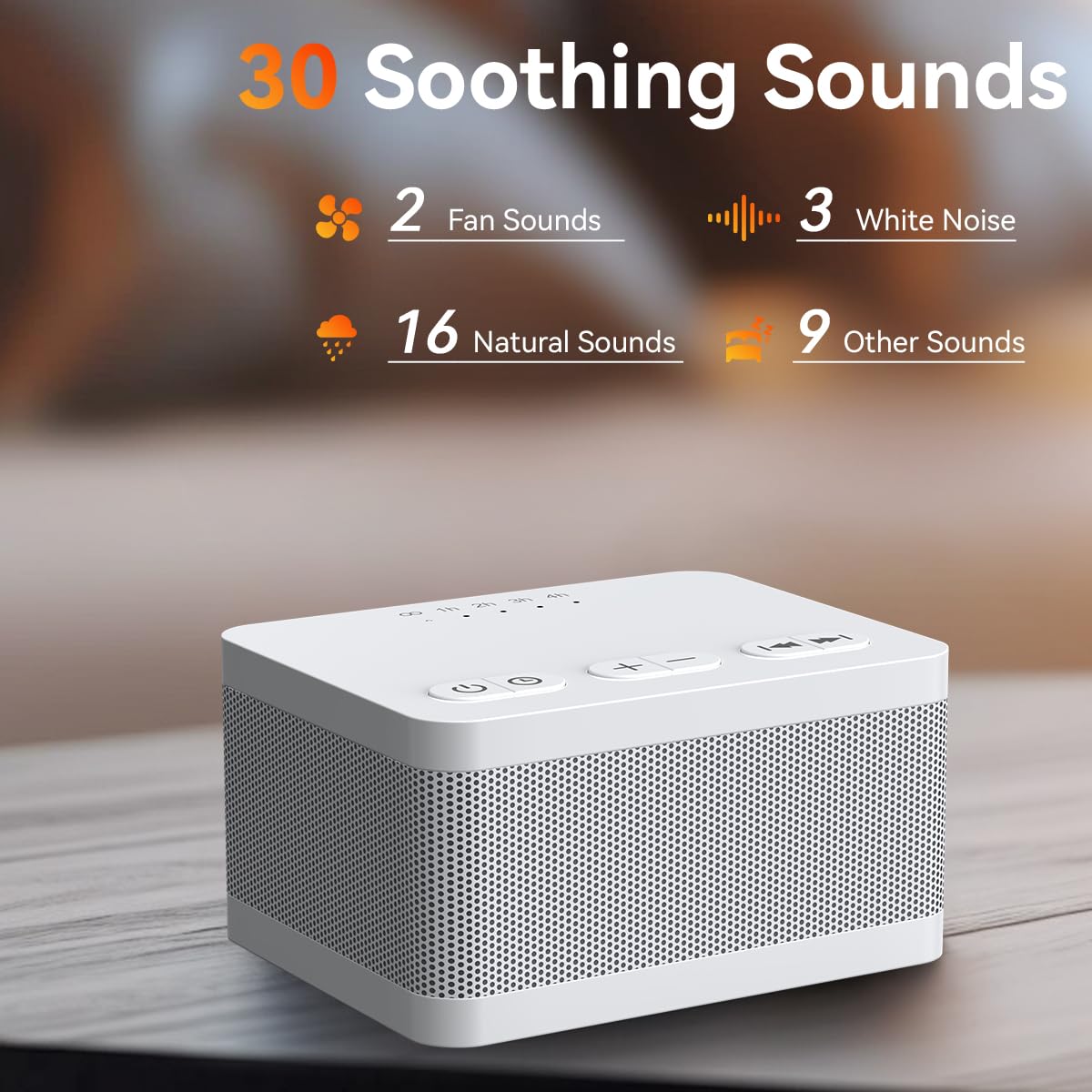 DailyBody Sound Machine White Noise Machine with 30 Soothing Sounds 32 Levels Volume 5 Timers and Memory Function Effectively Blocks Noise Ideal Sleep Machine for Baby Kids Adults… (White)