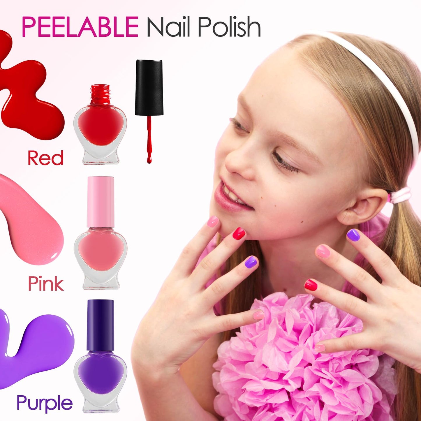 Golray Teen Makeup Kit for Girls Ages 8-12, Starter Full Make up Set With Train Case / 4 Eyeshadow Pallets/Blush/Nail Polish/Lip