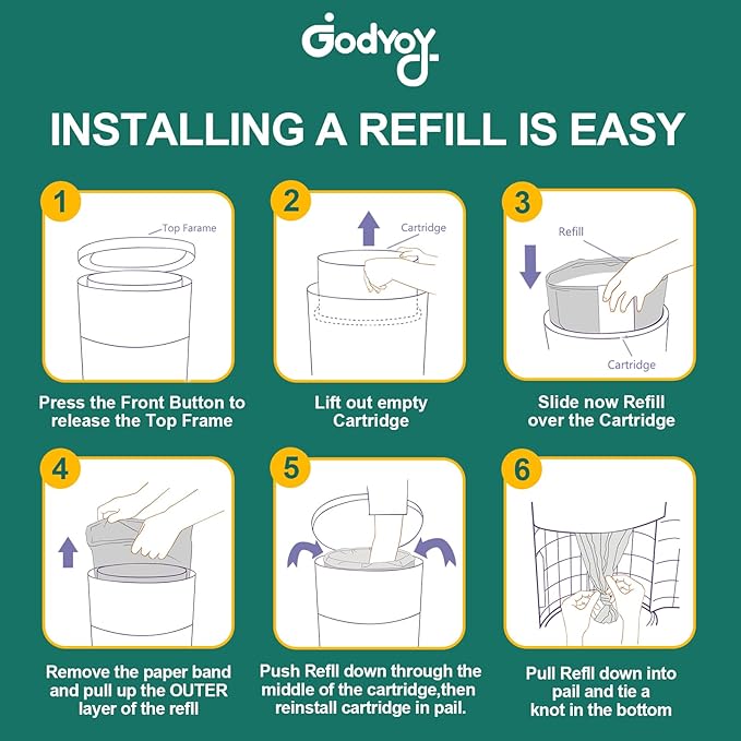 Adult Diaper Liner Refills Compatible with Janibell Akord 280 Slim 8 Pack for 2860 Diapers(Extra 10% Length&30% Thickness) Incontinence Disposal System Plant Scent to Eliminate Waste/Odor Resistant