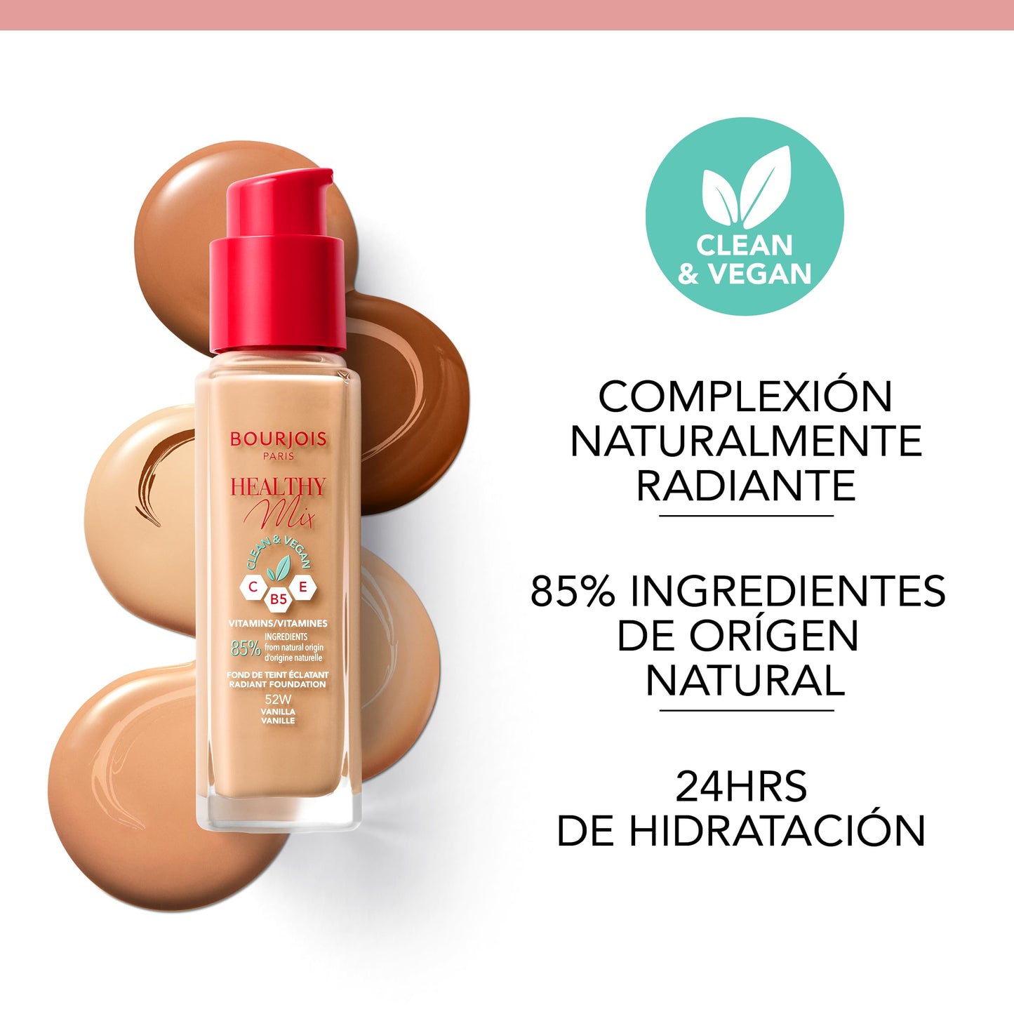 Bourjois Healthy Mix Clean & Vegan Foundation - 51.2W Golden Vanilla