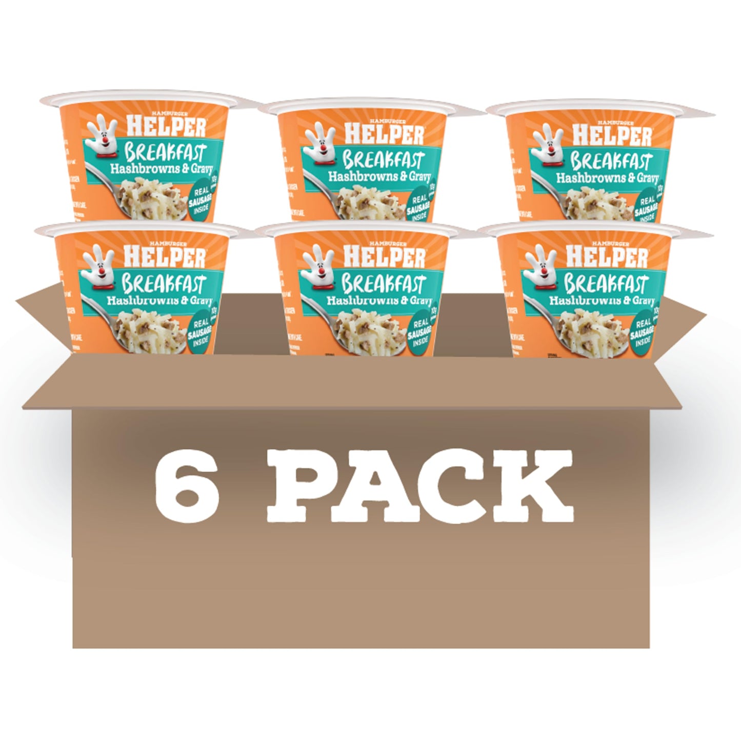 Hamburger Helper BREAKFAST Hashbrowns & Gravy Microwave Cup 2.3 oz (Pack of 6)
