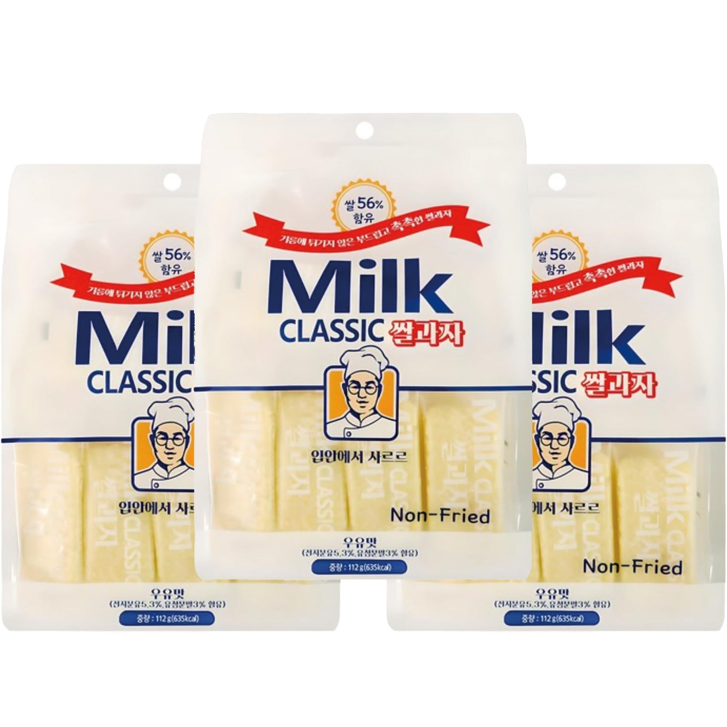Milk Classic Rice er 112g (3.95oz) Pack of 3 Individually Wrapped Crispy & Soft Oven-Baked Snack with Rich Milk Flavor