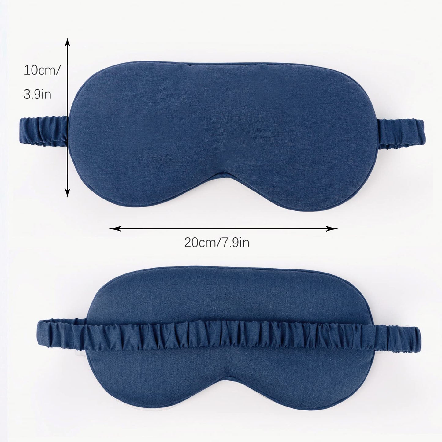 HBHLFZ Sleep Mask 2 Pack - Bamboo Viscose Fiber Sleeping Eye Mask - with Elastic Band/Headband - Comfort Sleeping Shade - for Nighttime Sleeping, Traveling & Napping(Navy Blue)