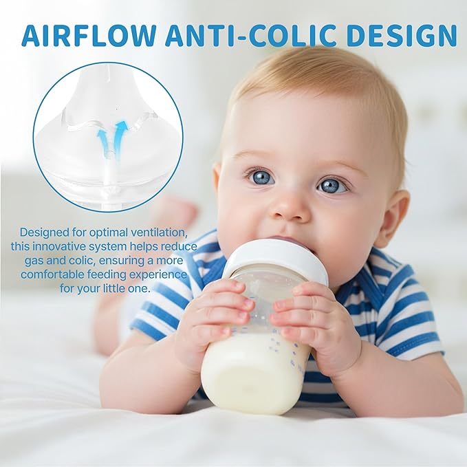 6 PCS Silicone Nipple for Spectra Bottles, Silicone Medium Flow Nipple, 3+ Months