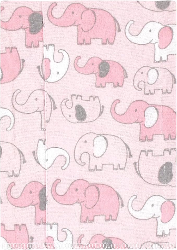 Luvable Friends Hudson Baby Flannel Burp Cloths 4pk, Pink Elephant Parade