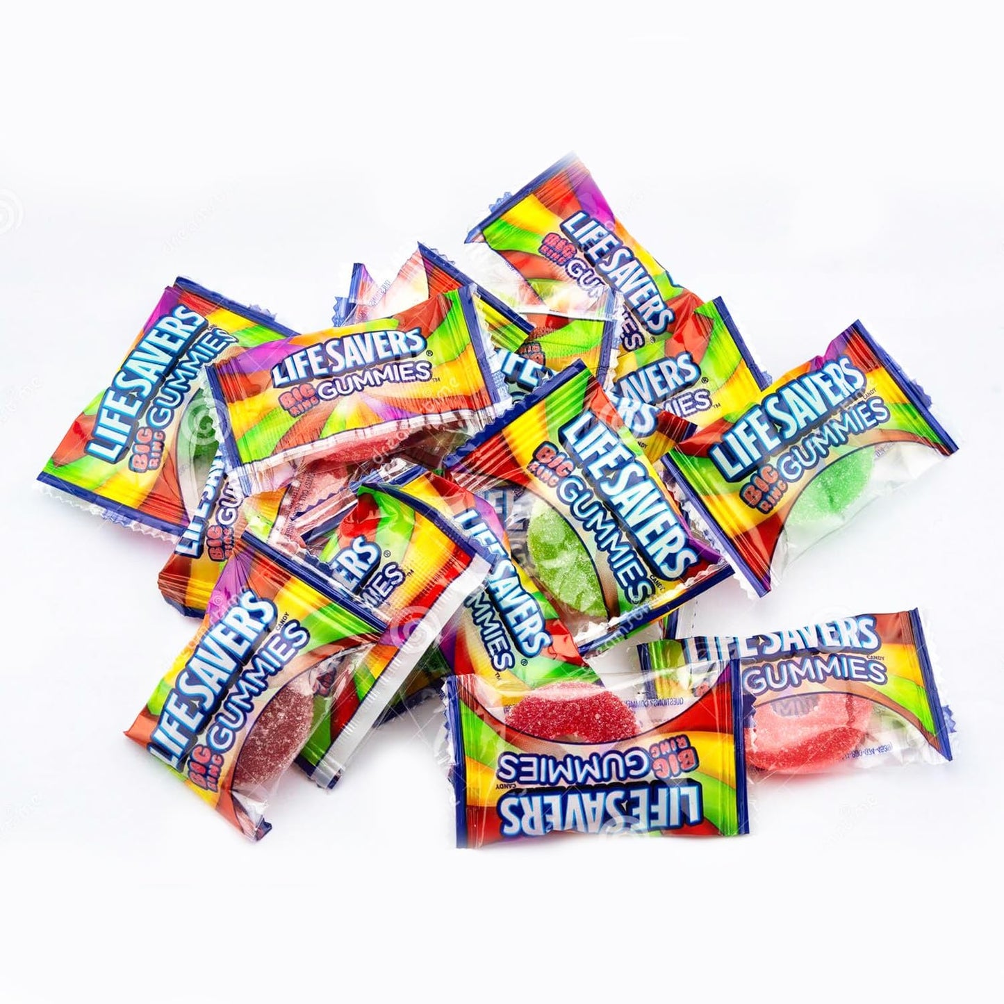LifeSavers Gummies Candy - Assorted Fruity Flavors - Individually Wrapped Delicious Big Ring Gummy Candy Assortment for Birthday