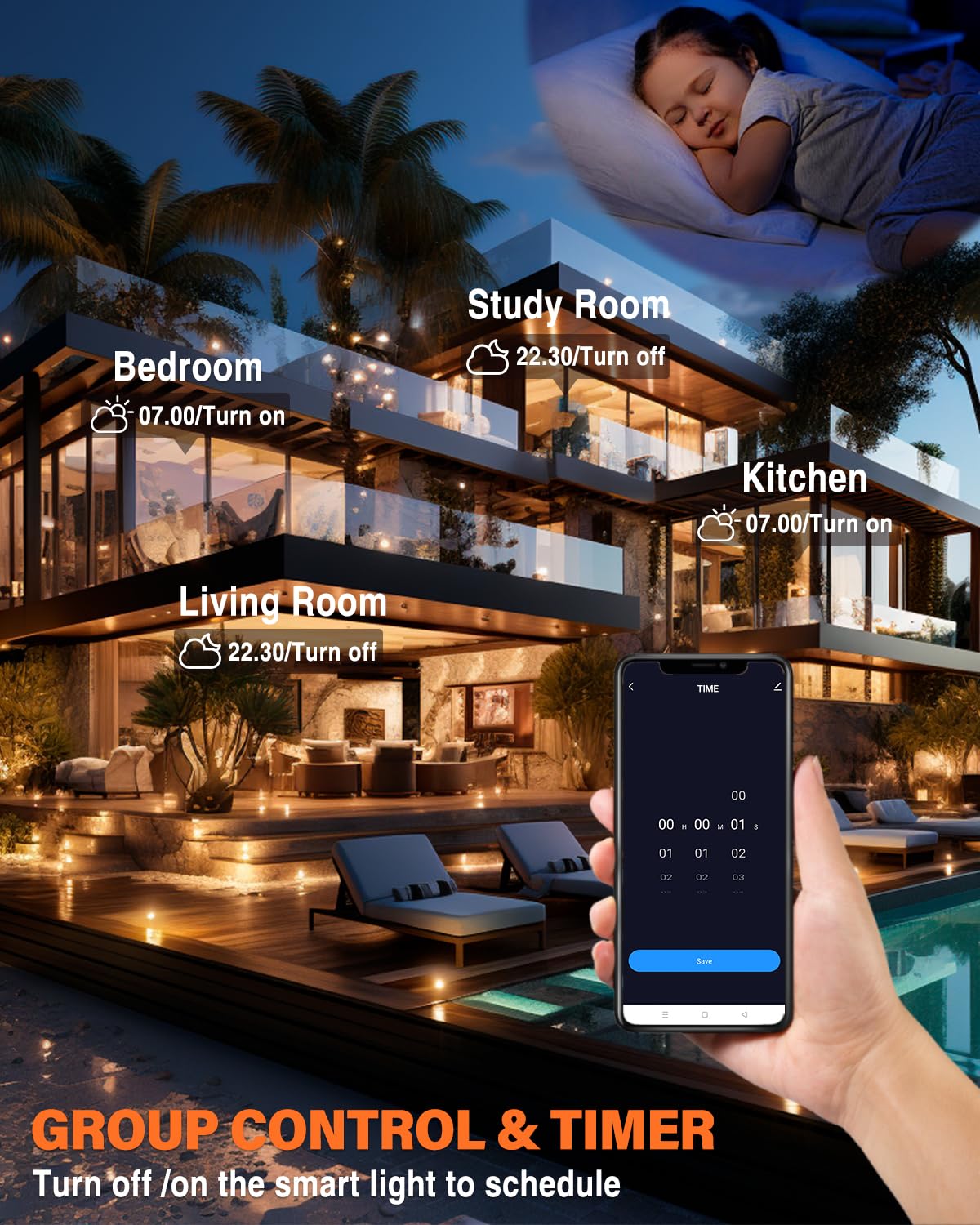 Dcvoltfield Smart LED Downlight 6-Inch, RGB Color Changing, 12W 1200lm, Wi-Fi & Bluetooth, Works with Tuya, Alexa & Google Assistant